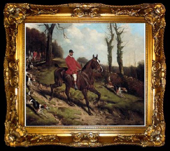 framed  unknow artist Classical hunting fox, Equestrian and Beautiful Horses, 065., ta009-2